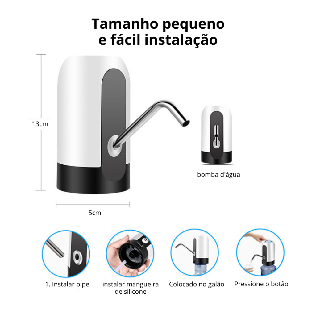 Bomba elétrica recarregável para galão de água: água fresca sem esforço